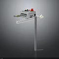 Industrial Equipment With Control Panel Red Button Flexible Hose And Adjustable Stand