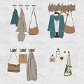 Practical Wall Hooks For Hanging Coats Bags And Accessories On Indoor Wall 3d model