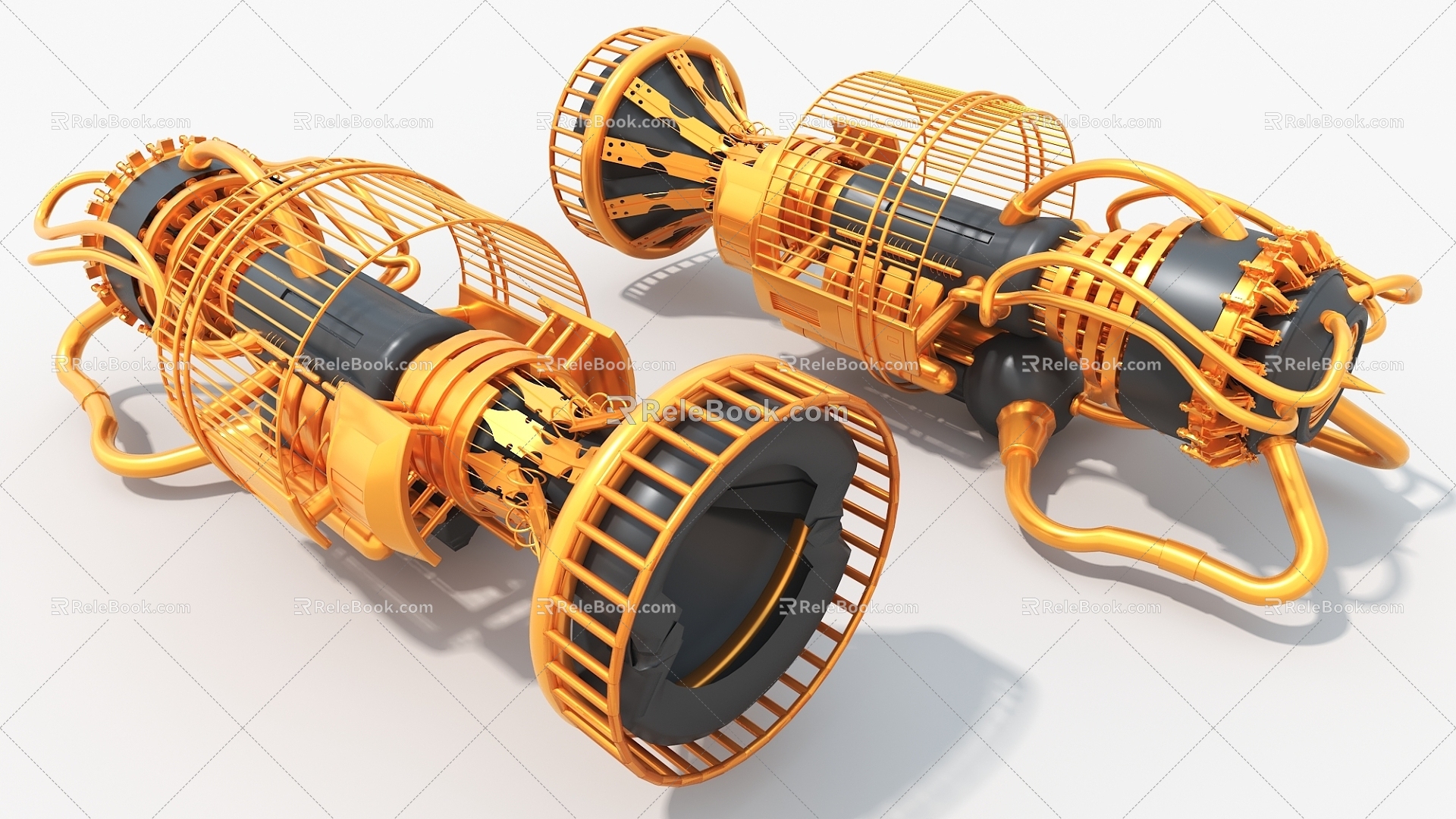 Engine future power car Cypunk column hard surface high-tech industrial parts 3d model