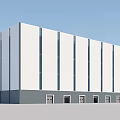 Modern Industrial Factory Building With Solar Panels Installed on Roof Top
