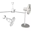 White Modern Ceiling Pedestal and Wall Fans with Sleek Design for Home Use