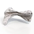 Silver Bow Tie With Fabric Texture On White Background Elegant Design 3d model