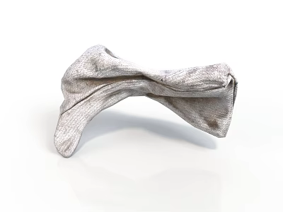 Silver Bow Tie With Fabric Texture On White Background Elegant Design 3d model