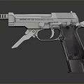 Modern Metallic Pistol Featuring Silver Barrel Dark Grip And Detailed Design