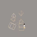 Modern Geometric Chandeliers Featuring Metal Frame and Illuminated Cube Pyramid Shapes