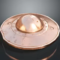 Ancient Copper Weapon Helmet with Decorative Holes Edge and Polished Surface