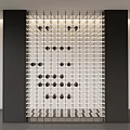 Modern Built-in Wine Cabinet with Glass Door and Arranged Wine Bottles in Contemporary Interior Design