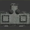 Medieval Castle Style Stone Building With Pointed Towers Arched Doors And Windows