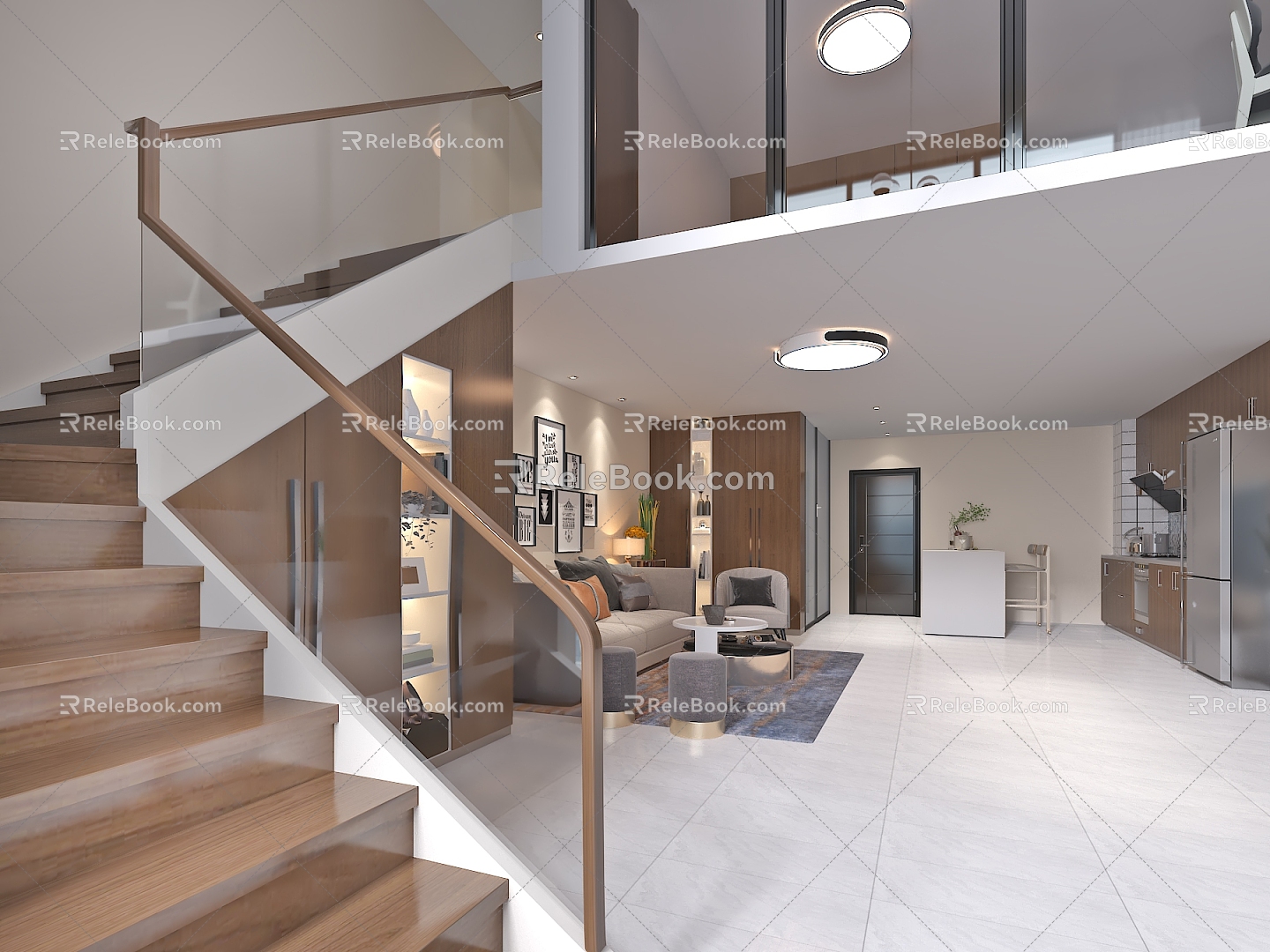 Apartment with stairs small apartment 3d model