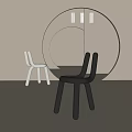 Modern Minimalist Dining Chairs With Curved Backrest In Gray And Beige Velvet Upholstery