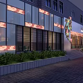 National Center For Contemporary Arts Neman House Exterior With Geometric Decor And Night Lighting