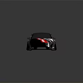 Modified Race Car With Black Silver Body Red White Graphic And Rear Spoiler