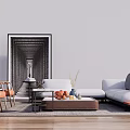 Modern Sofa Coffee Table Combination Sofa 3d model
