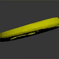 Round Yellowish Object With Multiple Holes And Rough Surface On Gray Background