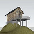 Wooden Detached Villa With Spacious Terrace Surrounded By Pine Trees In Natural Setting