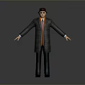 Man Wearing Brown Hat Plaid Coat With Orange Lining Purple Tie And Arms Outstretched