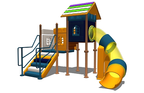 Modern slide children's play 3d model