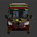 Jurassic Park Themed Van With Red Green Yellow Striped Exterior Design