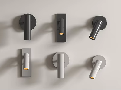 Modern Black and White Wall Sconces with Various Minimalist Designs for Home Interior Lighting 3d model
