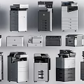 Public Facilities Office Various Models Multifunctional Printers And Copiers Collection 3d model