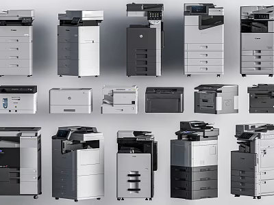 Public Facilities Office Various Models Multifunctional Printers And Copiers Collection 3d model