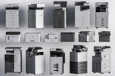 Printer Combination Office Supplies Office Equipment 3d model