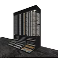 Modern Display Shelving Unit For Multi Layer Stone Tile Material Samples 3d model
