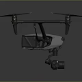 Professional Aerial Drone with Four Propellers and Yellow Tips for Aerial Photography