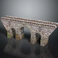 Ancient Style Stone Brick Arch Bridge With Three Arches And Support Piers