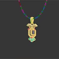 Elegant Gold Chain Necklace With Geometric Shaped Pendant Adorned With Sparkling Gemstone For Fashionable Accessory