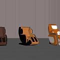 Modern Design Massage Chairs in Brown Beige Orange with Control Panel