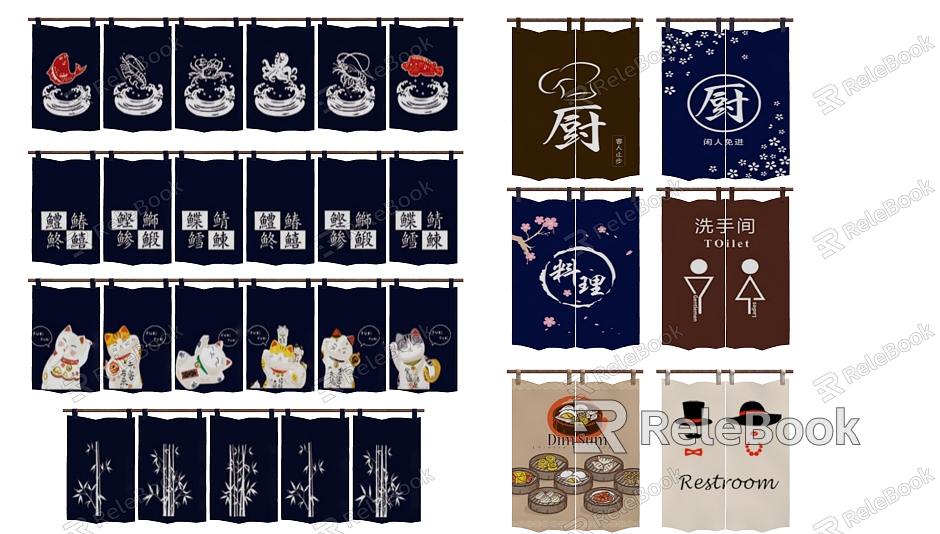 Japanese Kitchen Curtain Door Curtain Cloth Curtain Curtain model