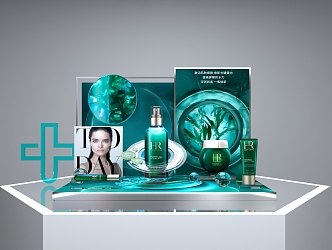 Helena rubinstein Green Bottle Cosmetics Display Rack Skin Care Products Display Stand Display Rack Beauty Makeup Beauty Fair 3d model