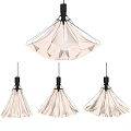 Modern Origami Petal Shaped Chandelier With Soft Warm Glow For Elegant Home Interior Design