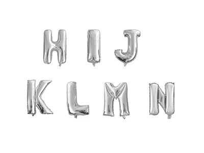 Shiny Silver Balloon Letters H I J K L M N for Party Decorations 3d model