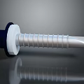 Metal Screw With Blue Head White Washer Threaded Design And Conical Tip