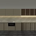 Modern Light Beige Kitchen Cabinets With Wooden Woven Panels And Neutral Design