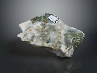 Natural Multi Colored Stone Decorative Piece With Label Marked 100 For Home Decoration 3d model