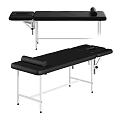 Professional Medical Equipment Setup Including Black Treatment Table Mobile Cart And Surgical Lamp