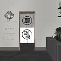 Japanese Style Kitchen Curtain With Wooden Frame And Chinese Characters Design