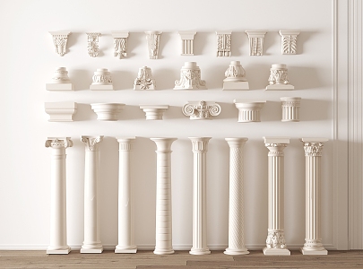 European-style Carved Stigma Carved Column Foundation Column European-style Column Seat Column Pier Gypsum Column Foundation 3d model