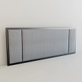 Modern Gray Fabric Headboard With Black Frame And Soft Padding Design 3d model