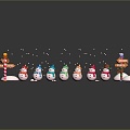 Snowman snowman snow children snow fox fox winter scene that animation character animation character 3d model