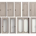 Various Modern Interior Swing Doors With Different Stylish Panel Designs 3d model