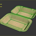 Practical Two Piece Light Pink Rectangular Tableware Set With Smooth Trays