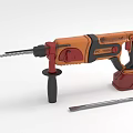 Orange And Black Rotary Hammer Drill With Drill Bit And Chisel Professional Power Equipment