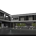 Modern Detached Villa Exterior Design With Swimming Pool And Large Glass Windows