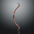 Traditional Wooden Archery Bow With Classic Design Polished Surface On Dark Background