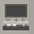 Modern Elegant Bathroom Cabinet with LED Lighted Mirror Marble Countertop Toiletries Drawers and Towels