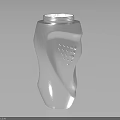 Silver Household Bottle With Curved Body Small Holes And Threaded Cap Design